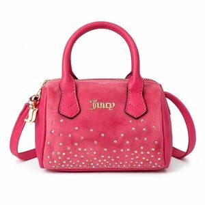 Juicy Couture Mini Pink Velvet Rhinestone Crossbody Bag Y2K Style